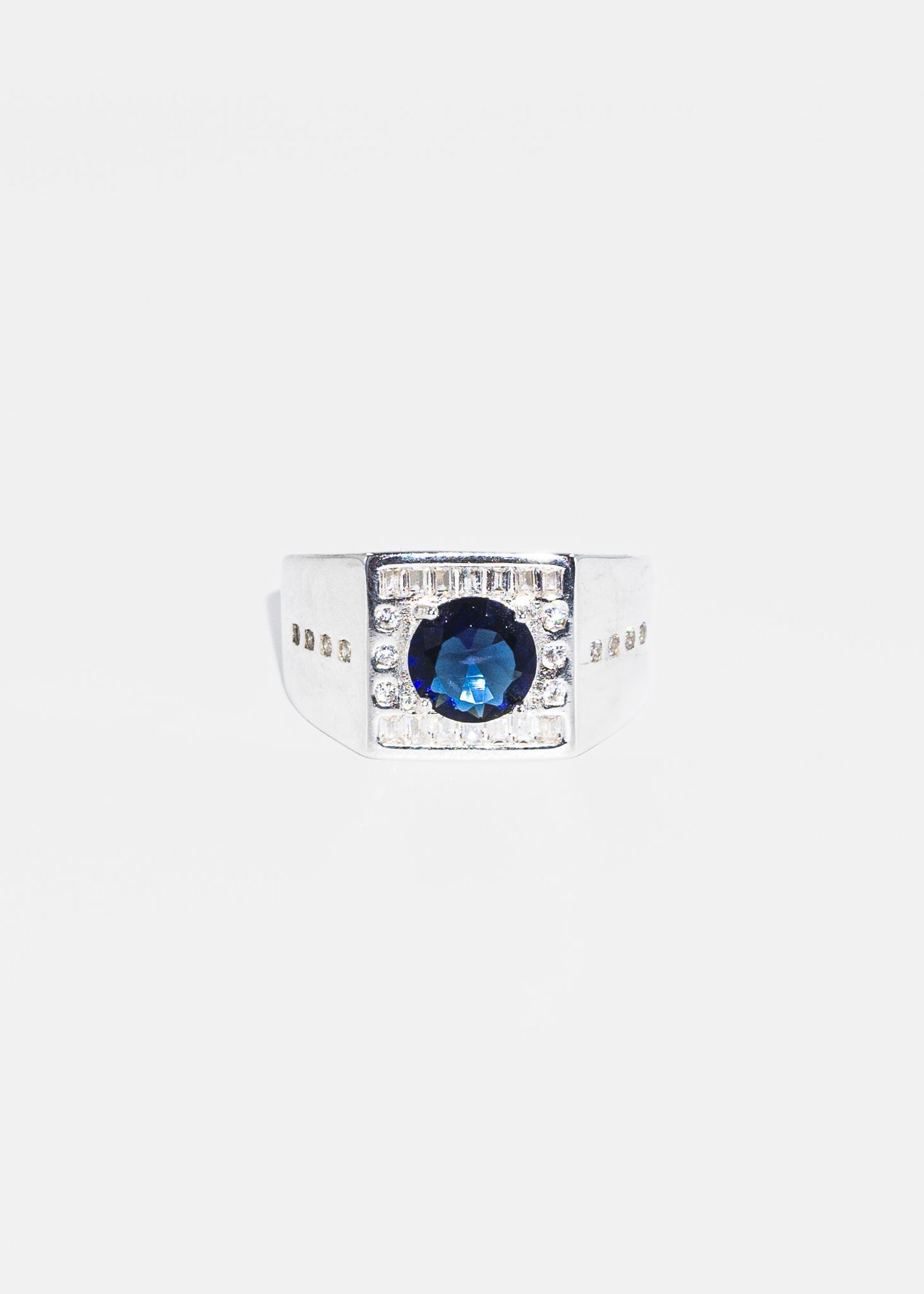 Anillo de mesa zirconia azul plata 925