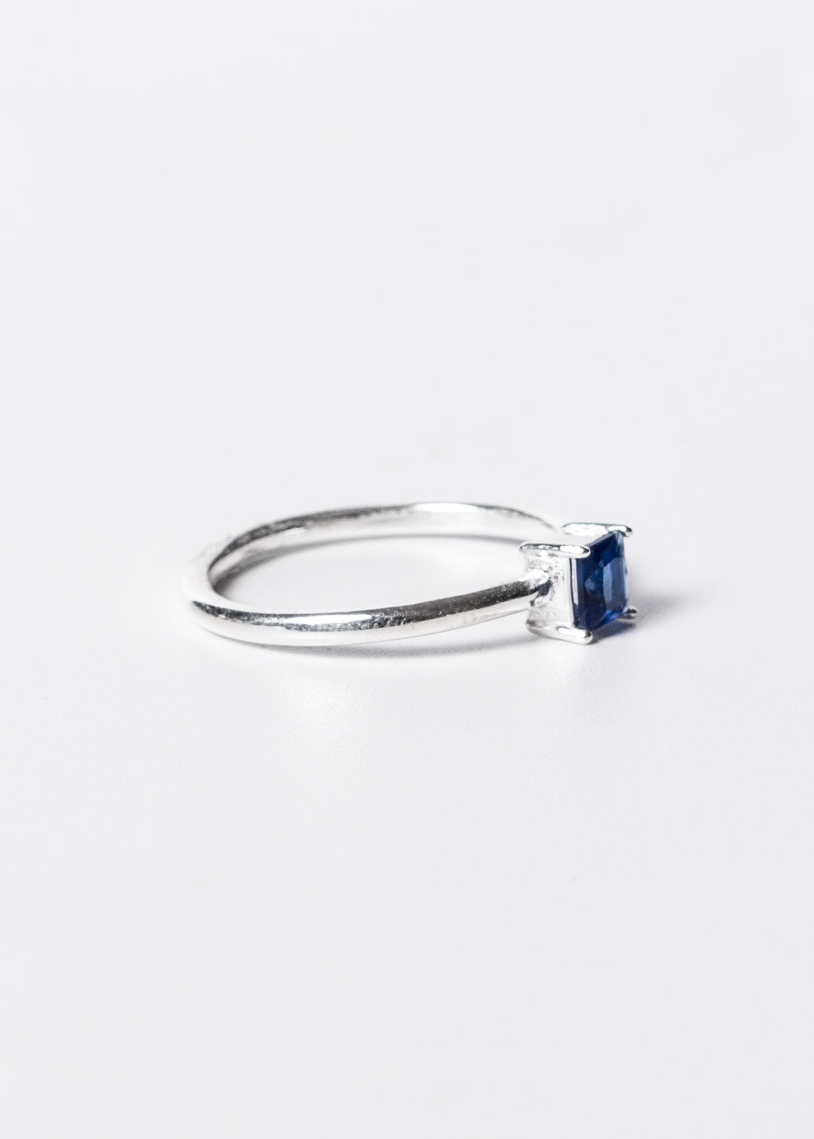 Anillo zirconia azul cuadrada plata 925