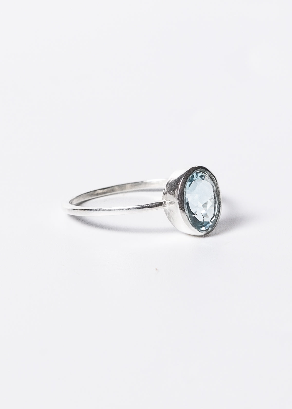 Anillo piedra topacio azul ovalada plata 925