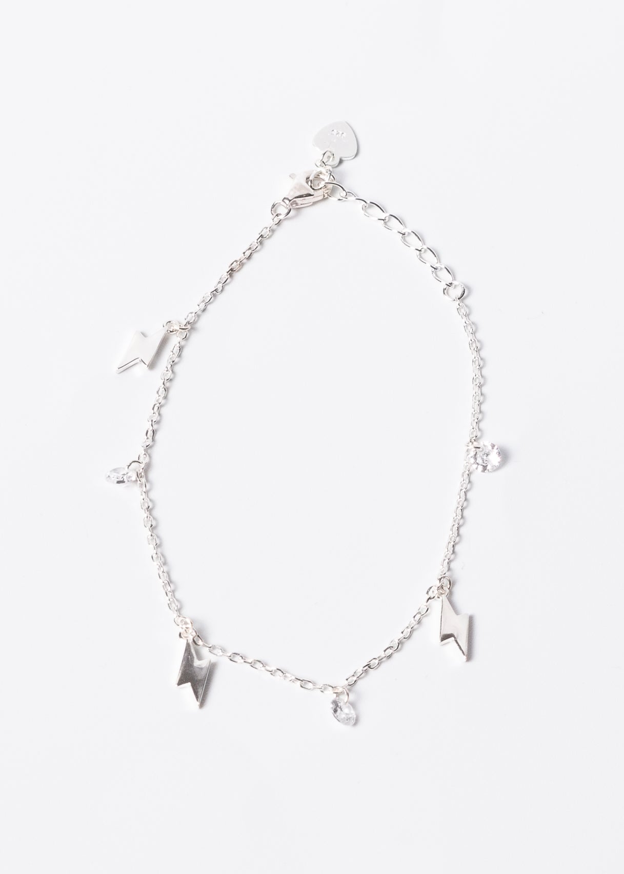 Pulsera con dijes rayos y puntos luz plata 925