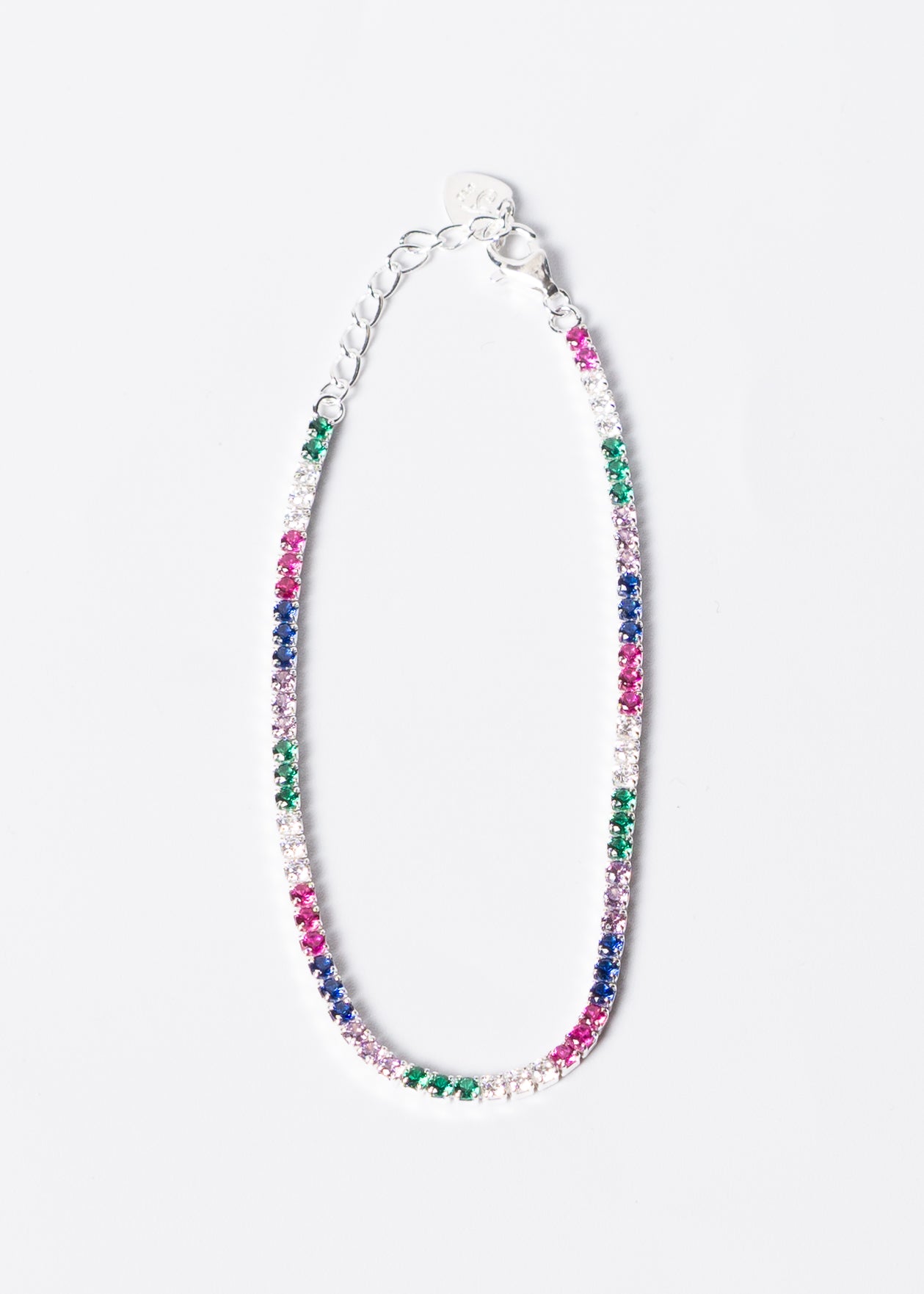 Pulsera tennis zirconia color 2mm plata 925