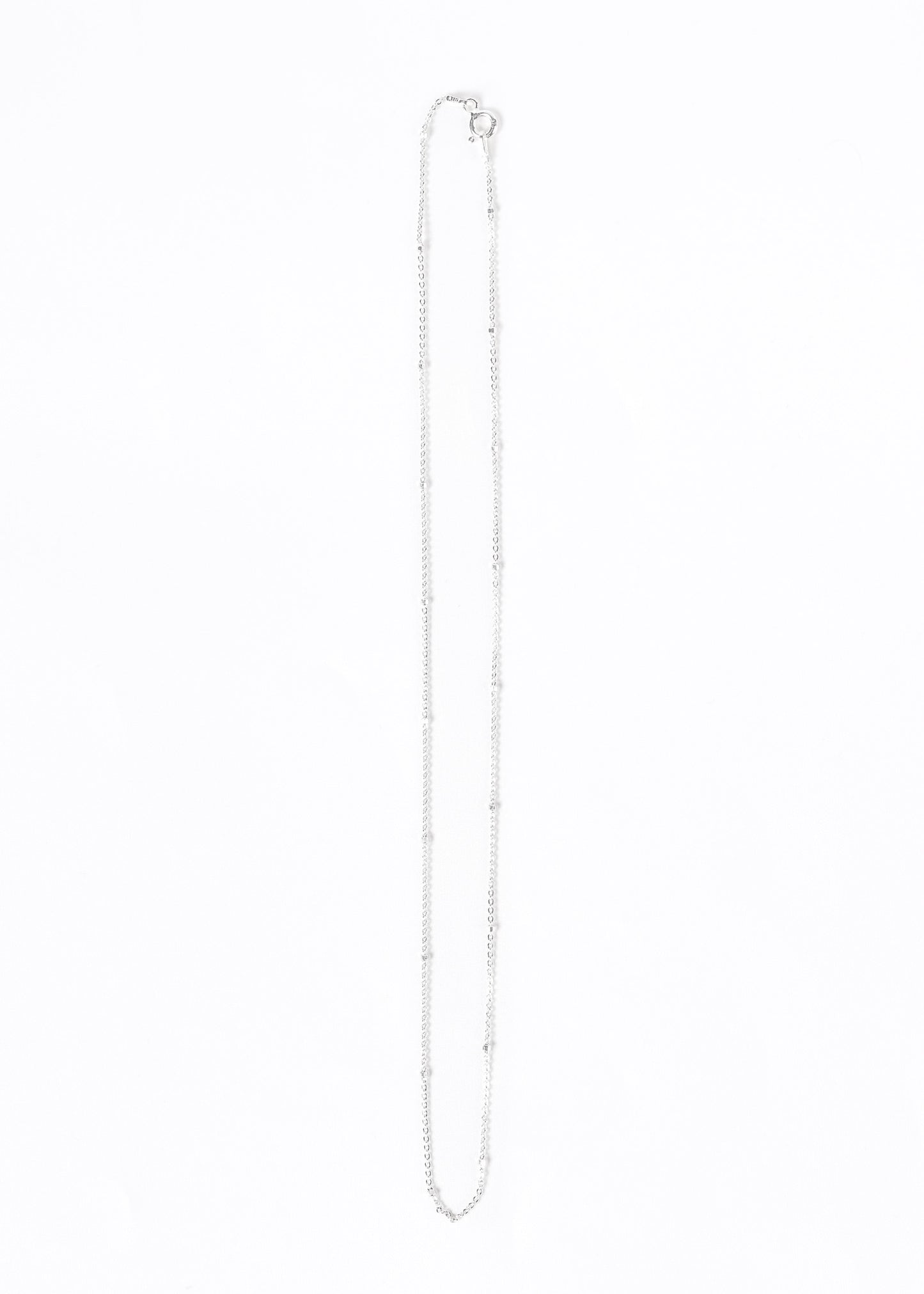 Cadena 40cm forcet con esferas facetadas plata 925