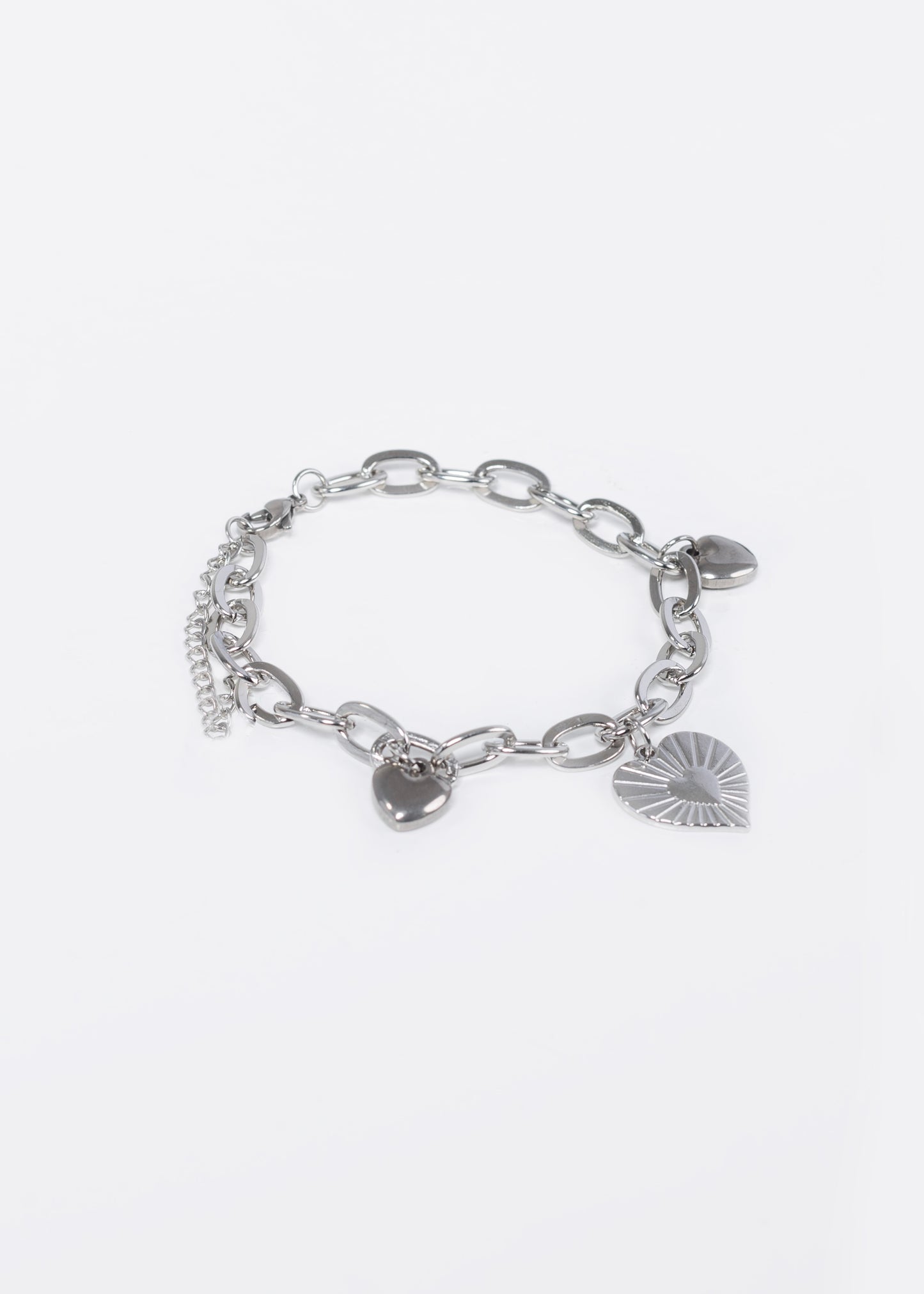 Pulsera eslabones dije corazón acero quirúrgico