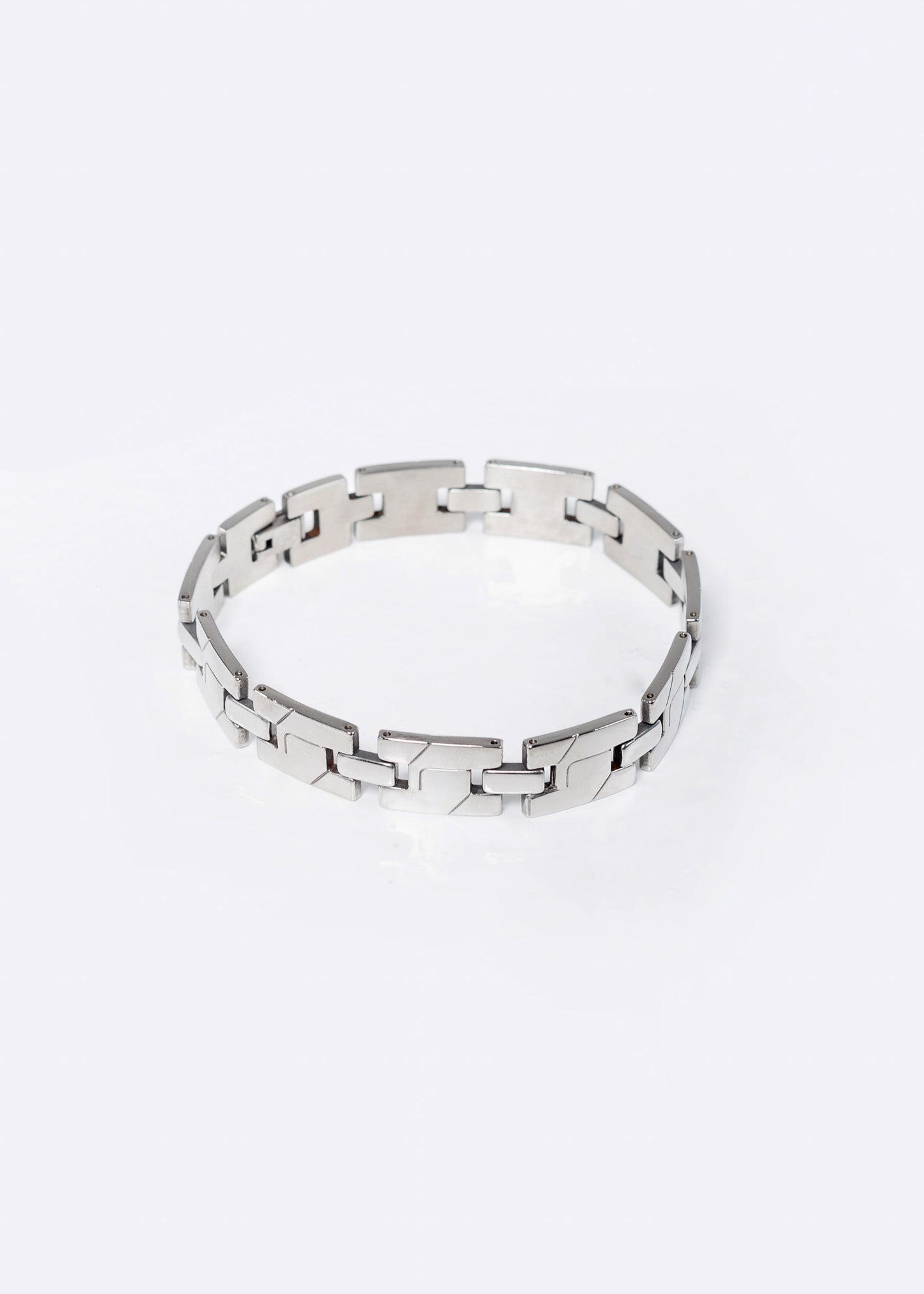 Pulsera malla ranura diagonal acero quirúrgico