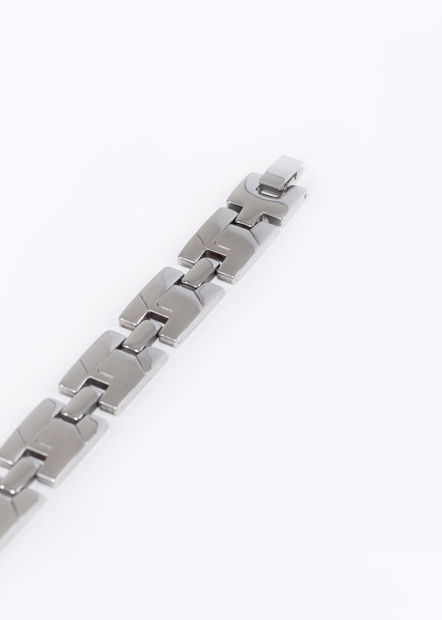 Pulsera malla ranura diagonal acero quirúrgico