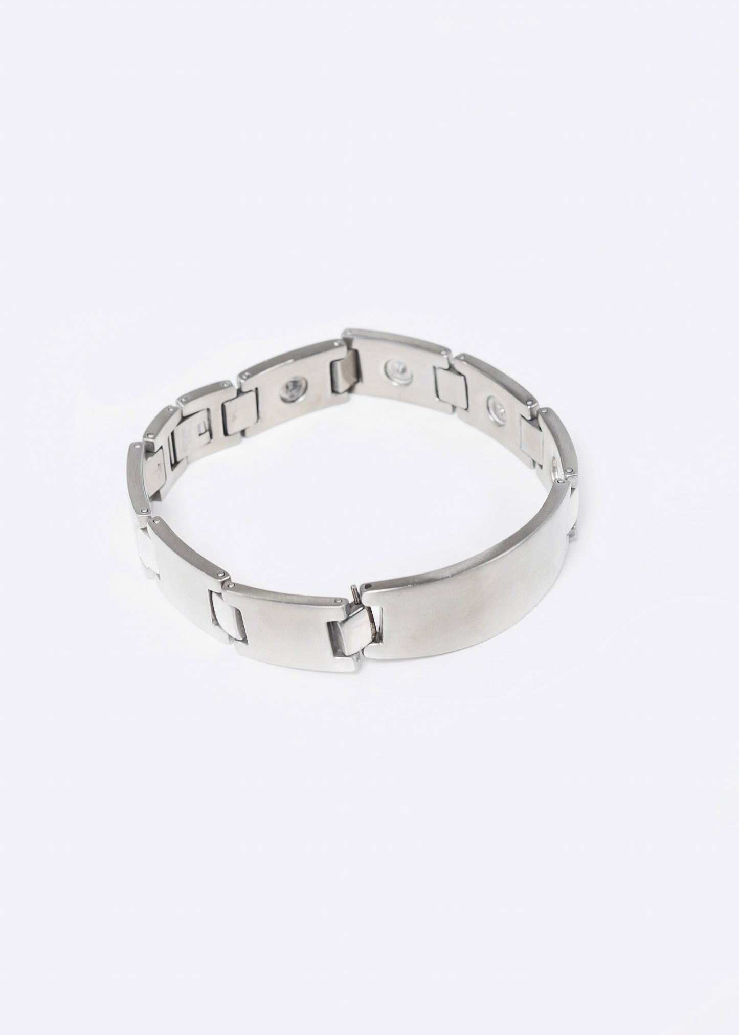 Pulsera malla placa acero quirúrgico