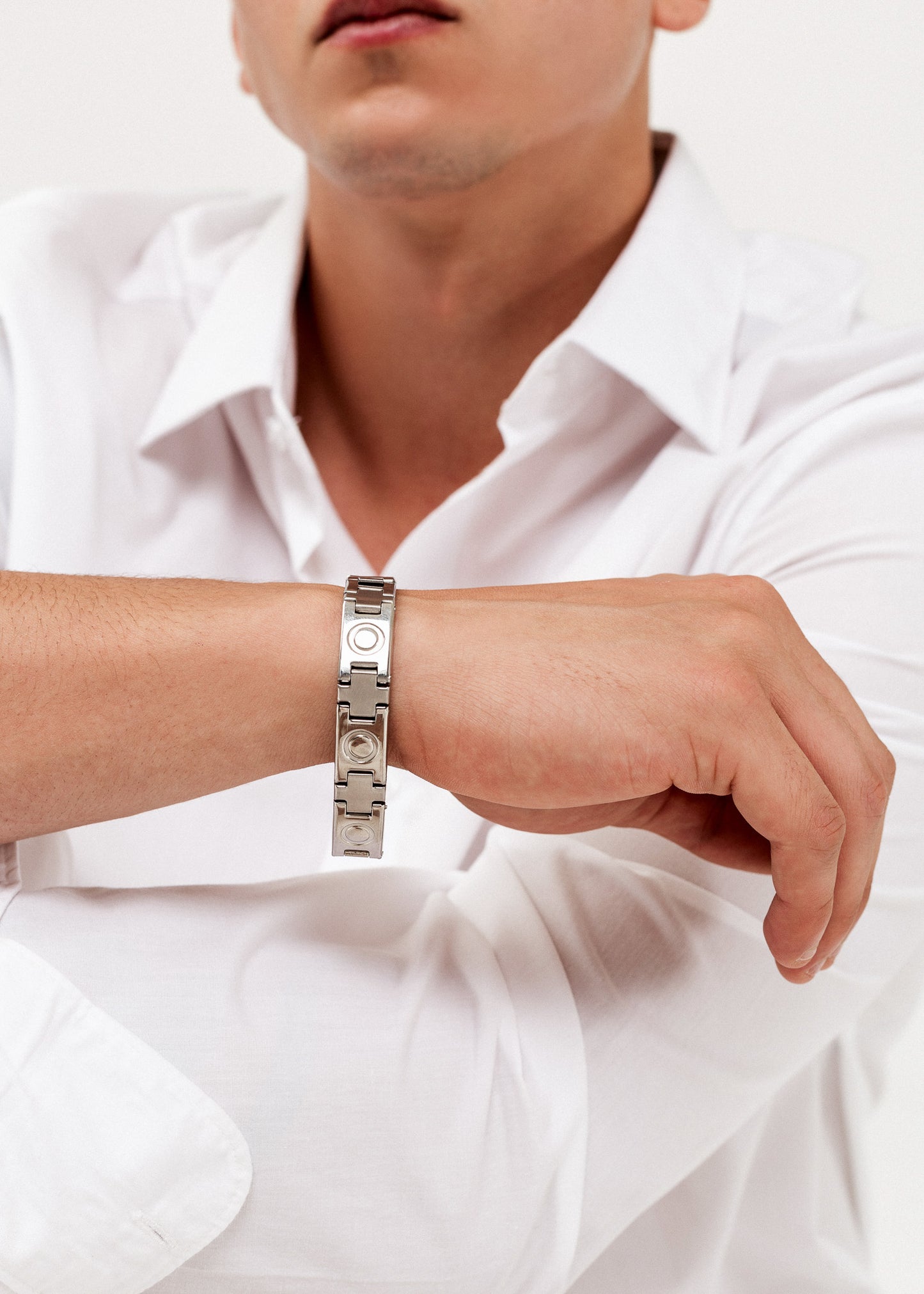 Pulsera malla círculo acero quirúrgico