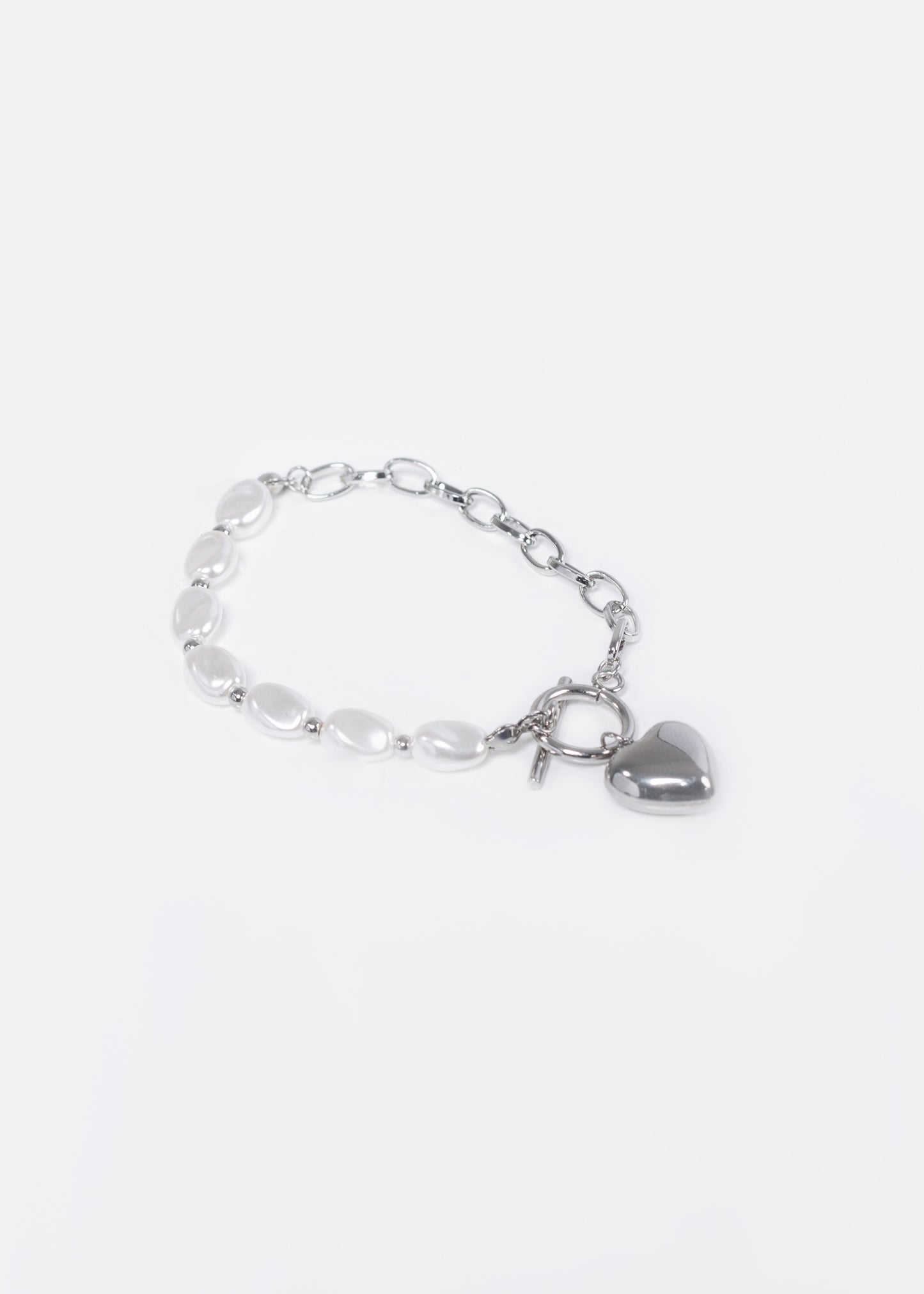 Pulsera eslabones y perlas acero quirúrgico