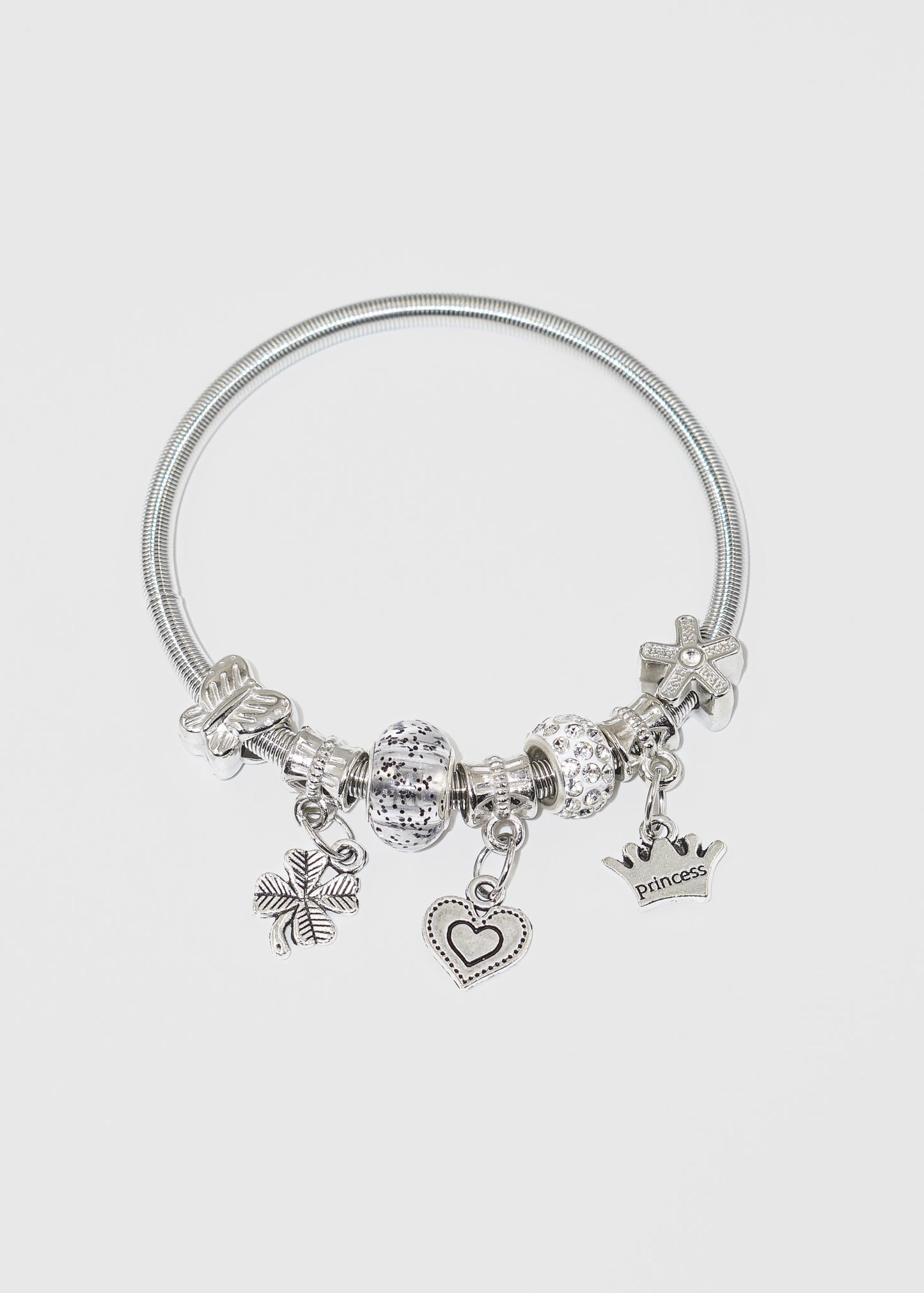 Pulsera elastizada con charms - gris