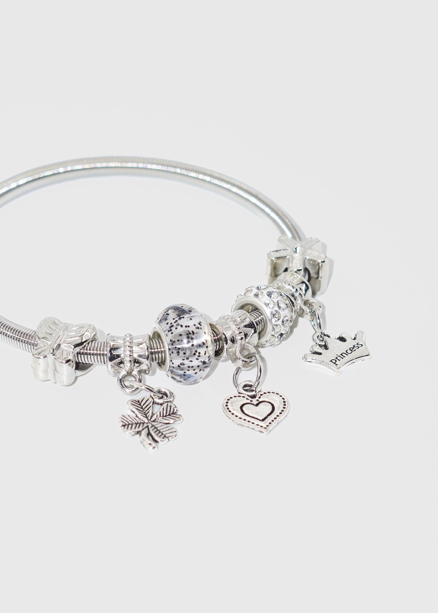 Pulsera elastizada con charms - gris