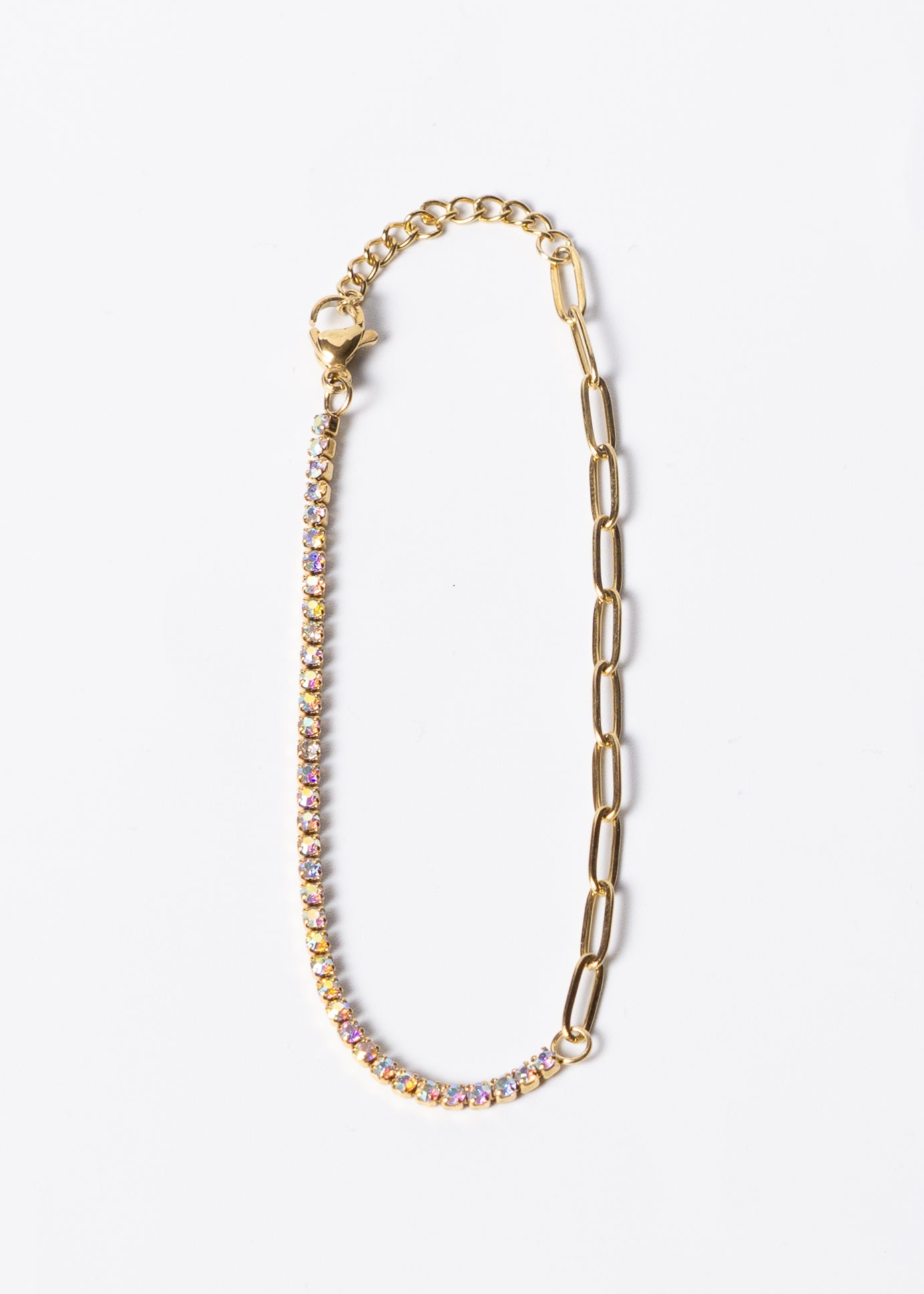 Pulsera tennis zirconia color acero quirúrgico