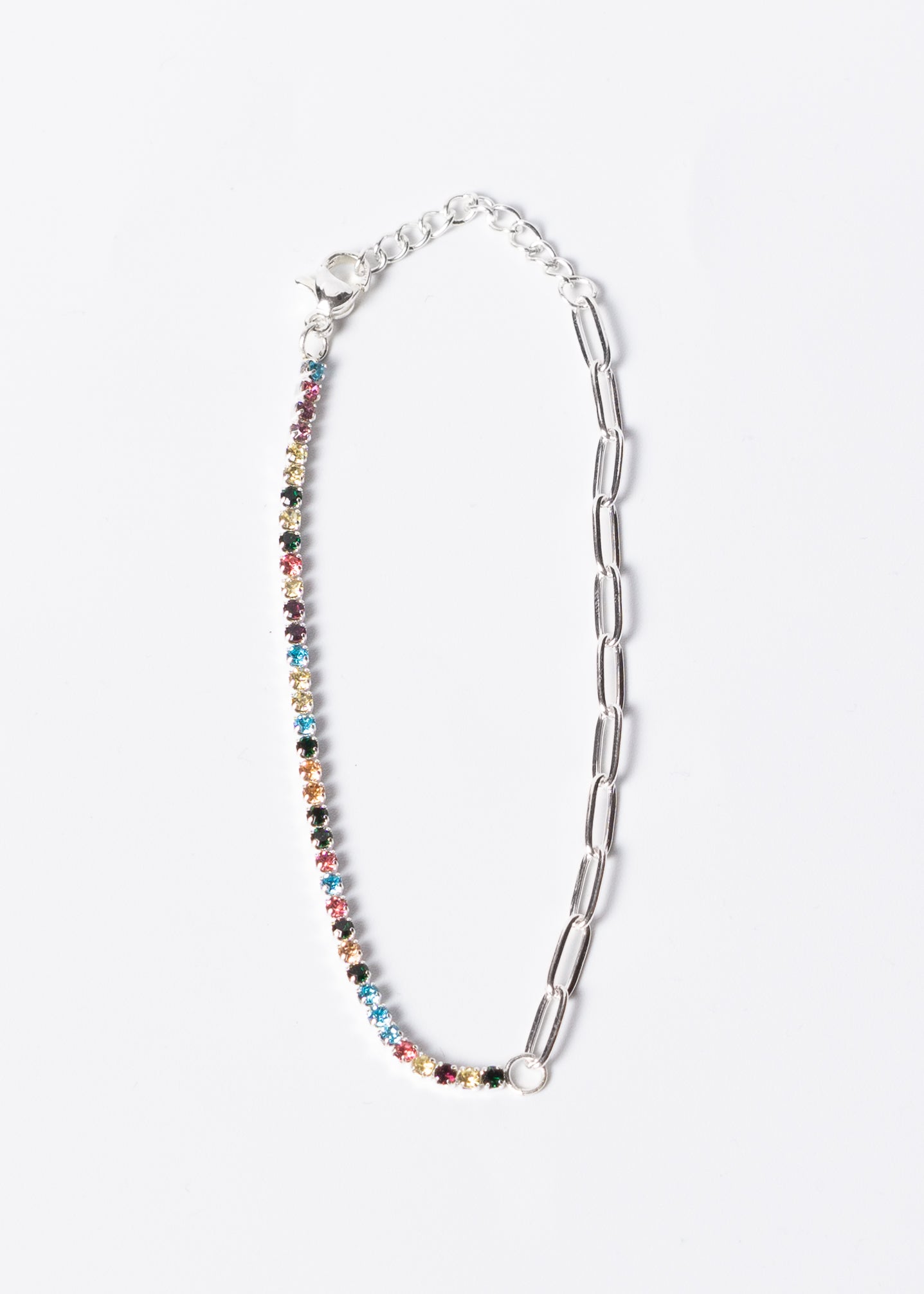 Pulsera tennis zirconia color acero quirúrgico