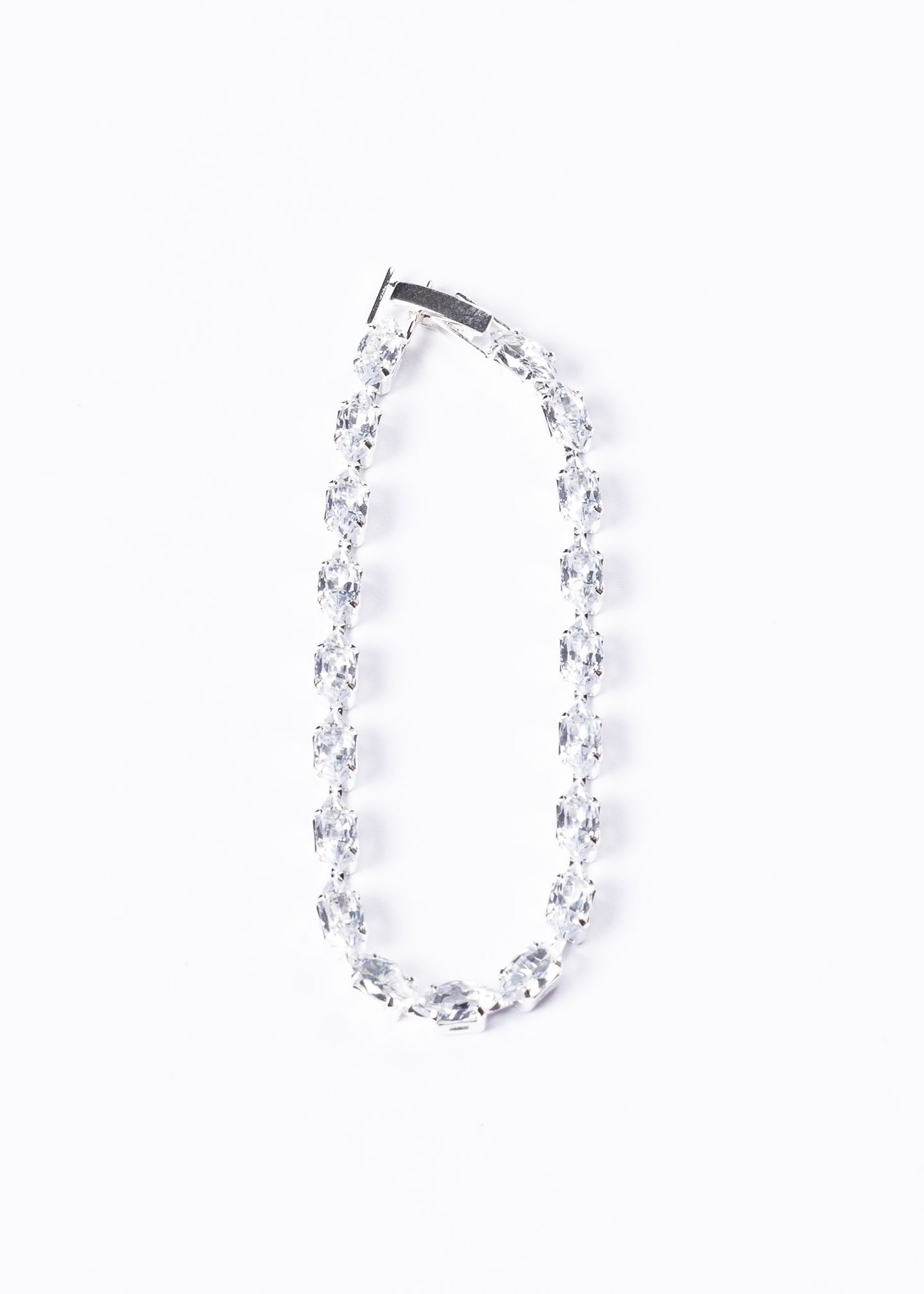 Pulsera tennis oval zirconias blancas - Enchapado en plata