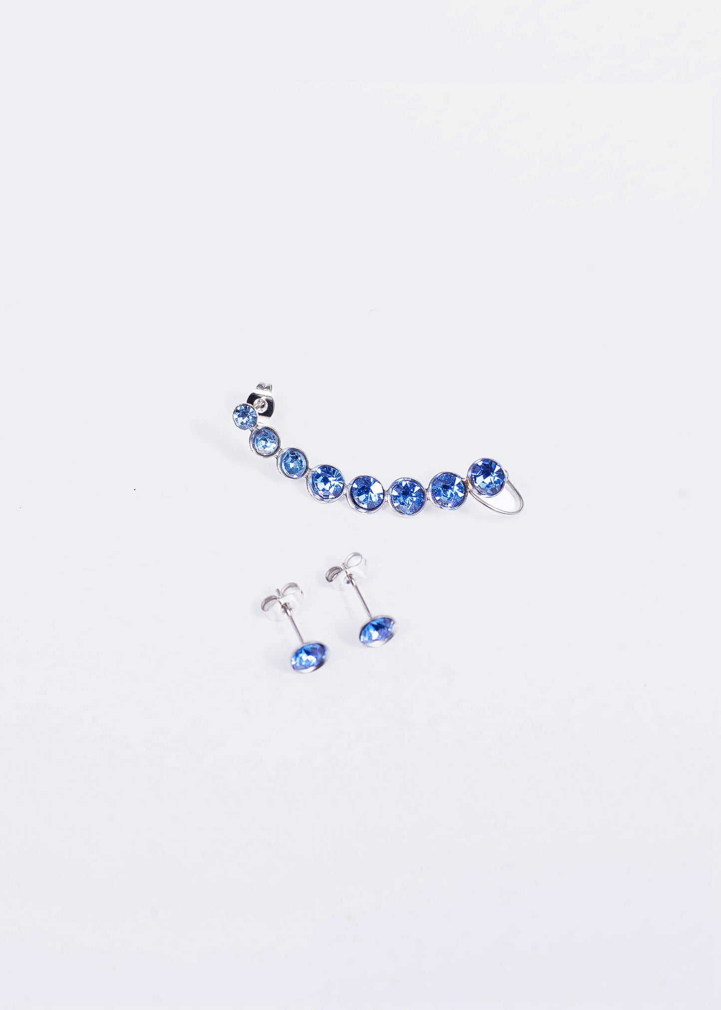 Set caravana trepadora + par strass acero qurúrgico