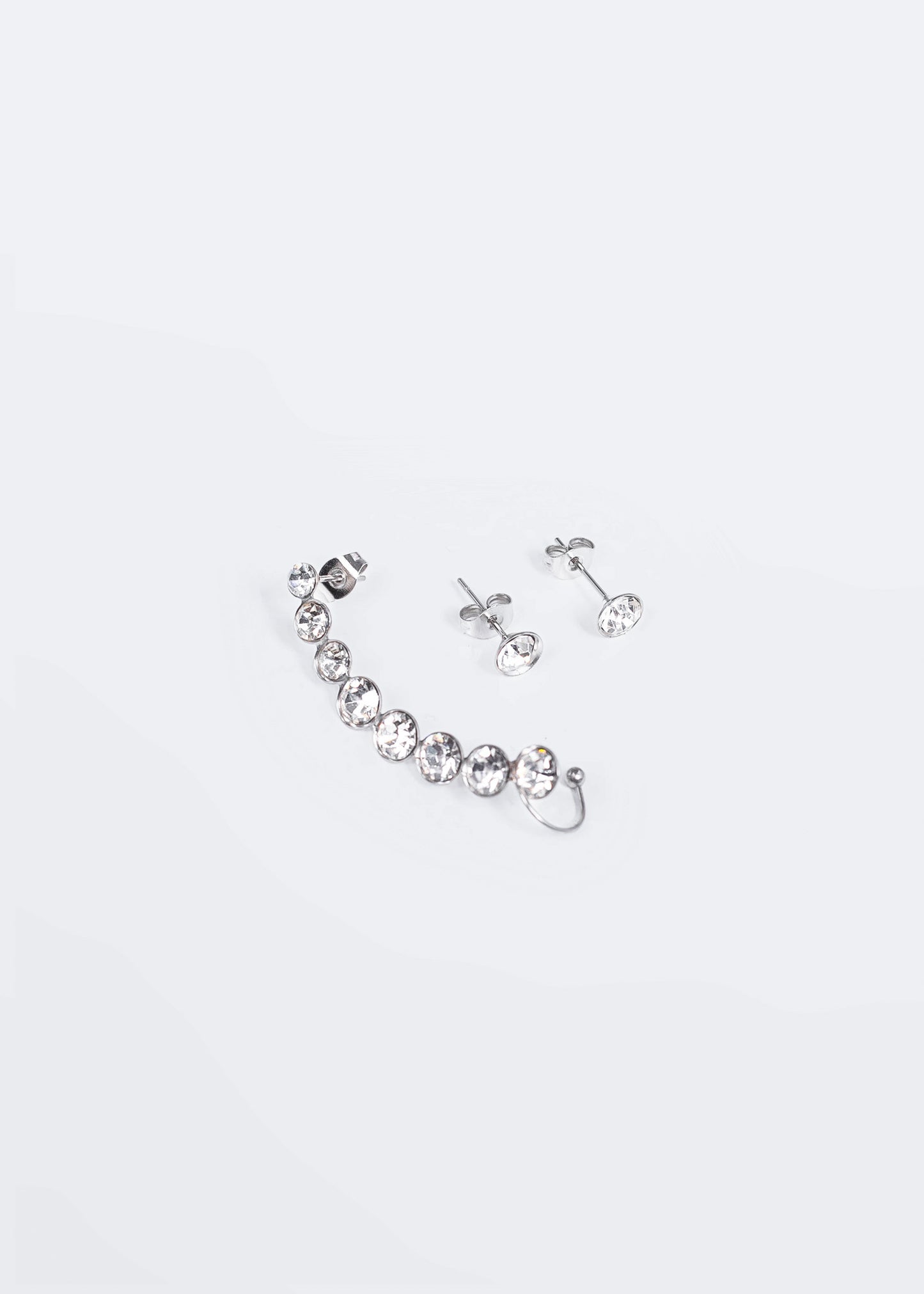 Set caravana trepadora + par strass acero qurúrgico