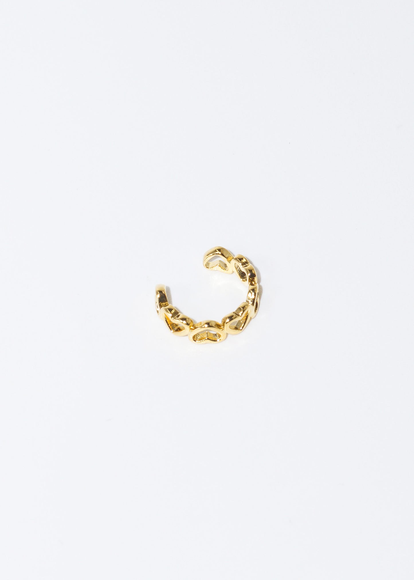 Aro ear cuff corazones dorado