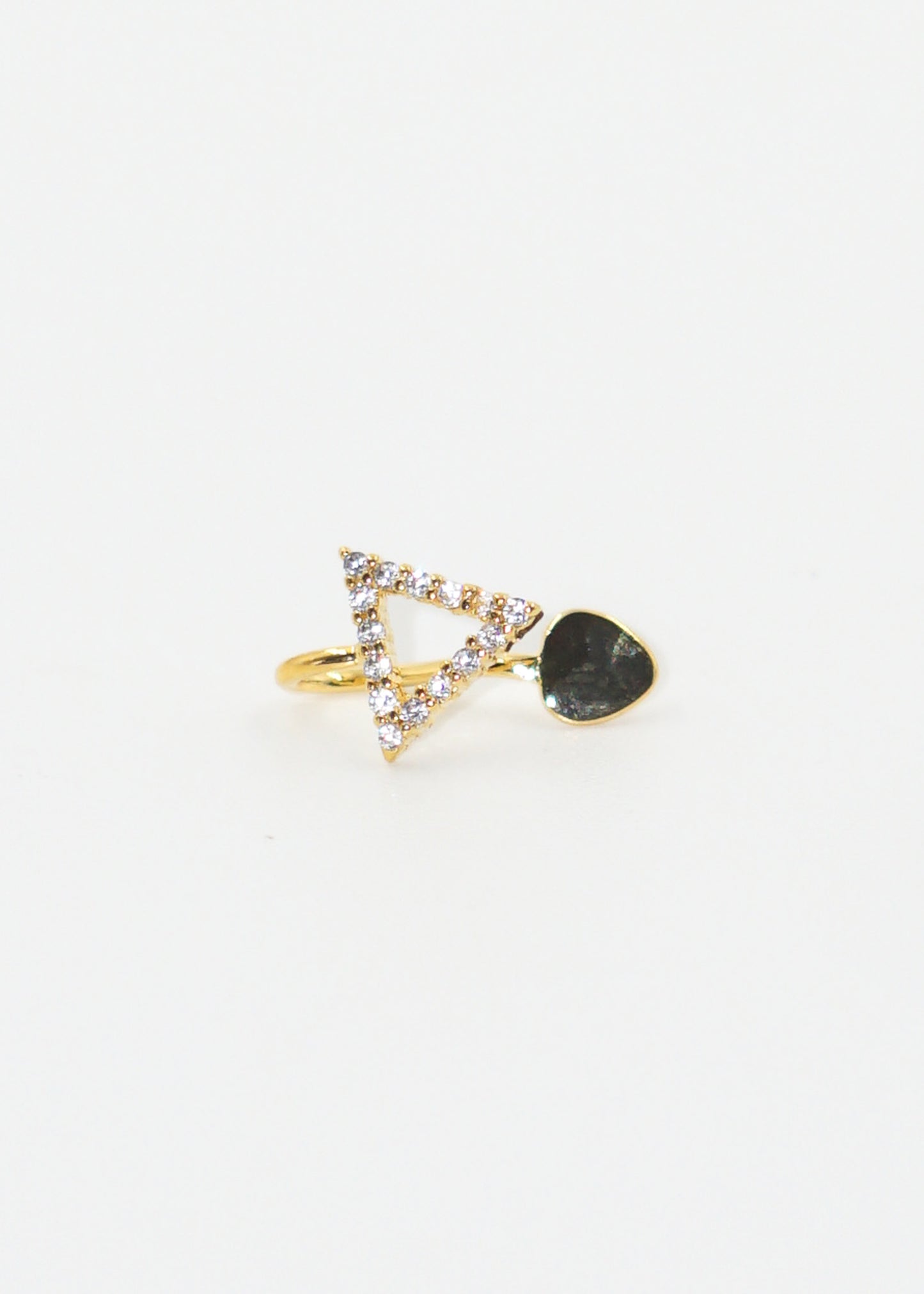 Ear cuff triángulo zirconias dorado