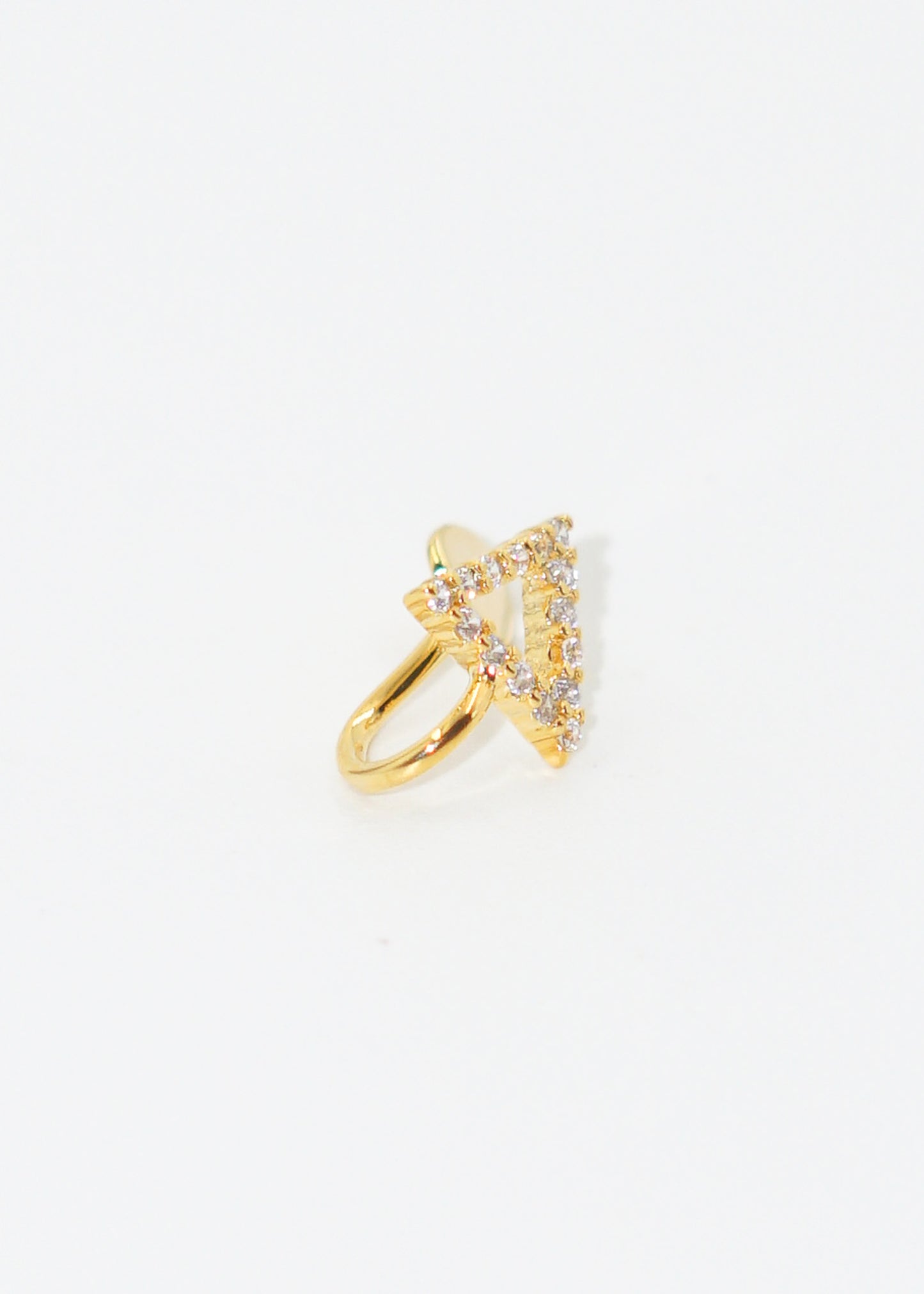Ear cuff triángulo zirconias dorado