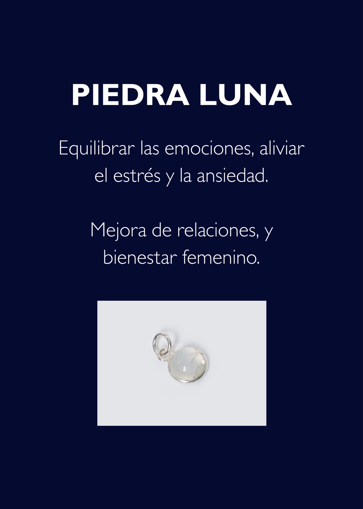 Cadena con dije piedra luna oval facetado plata 925 - Paz