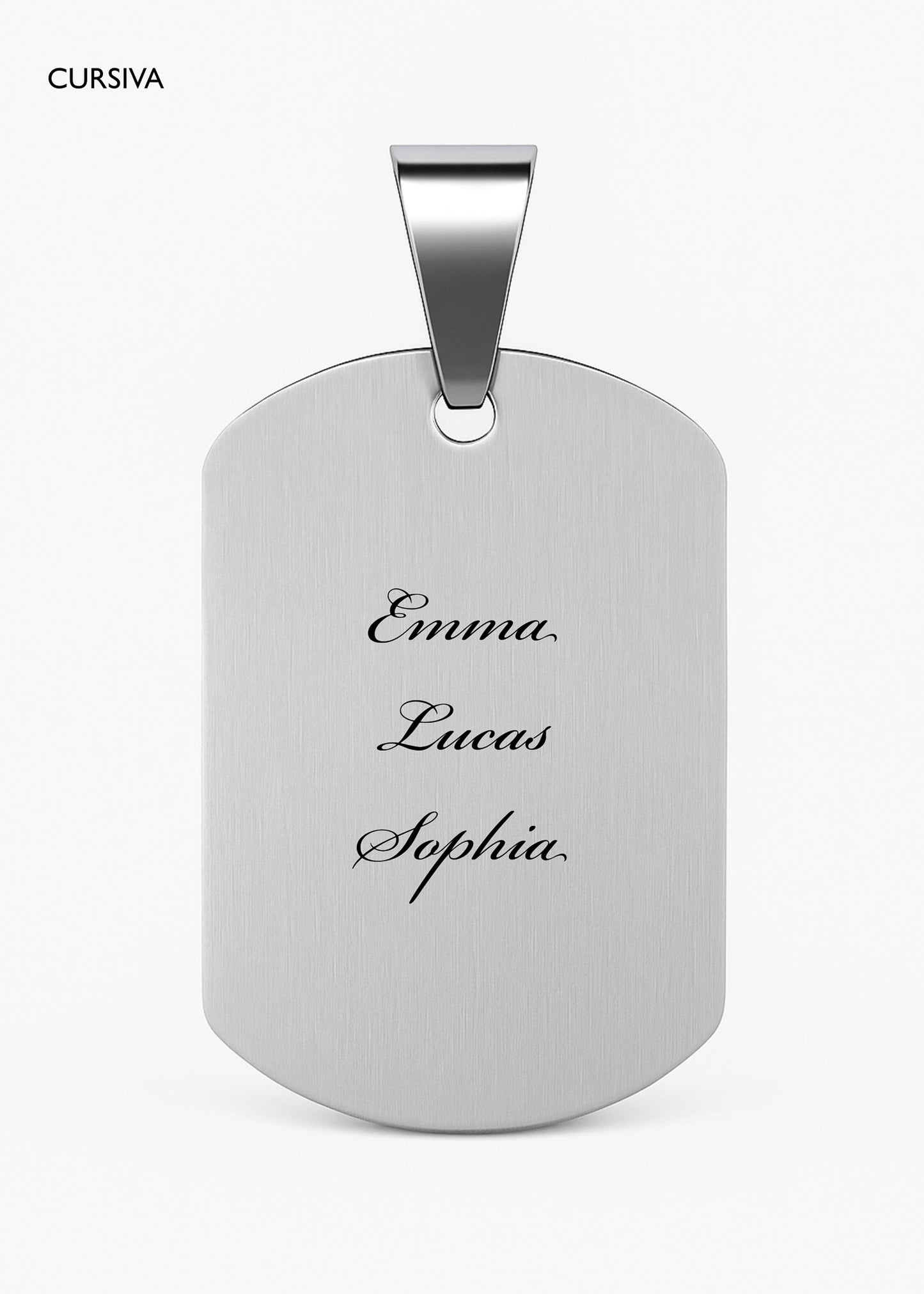 Dije placa lisa mediana 3x2cm acero quirúrgico + Grabado