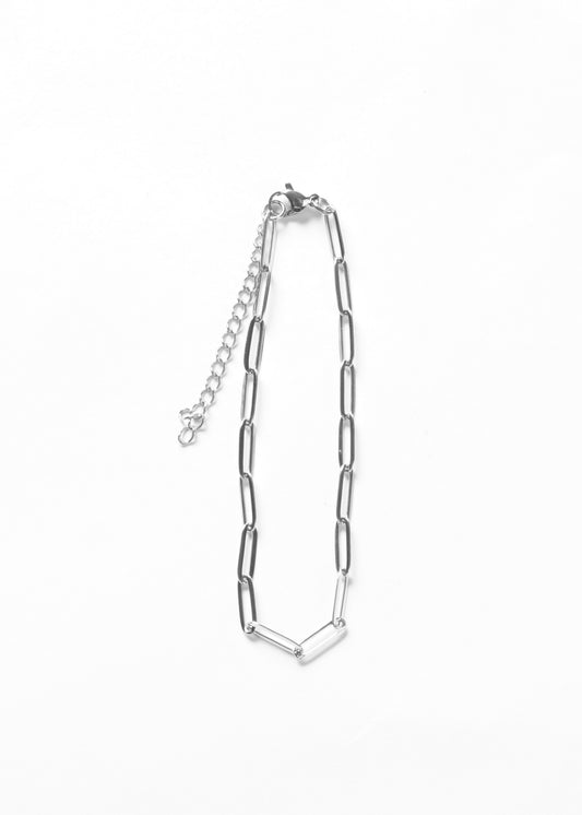 Pulsera forcet ovale acero quirúrgico - Plateado