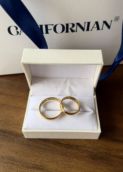 Alianzas acero quirúrgico + grabado + estuche