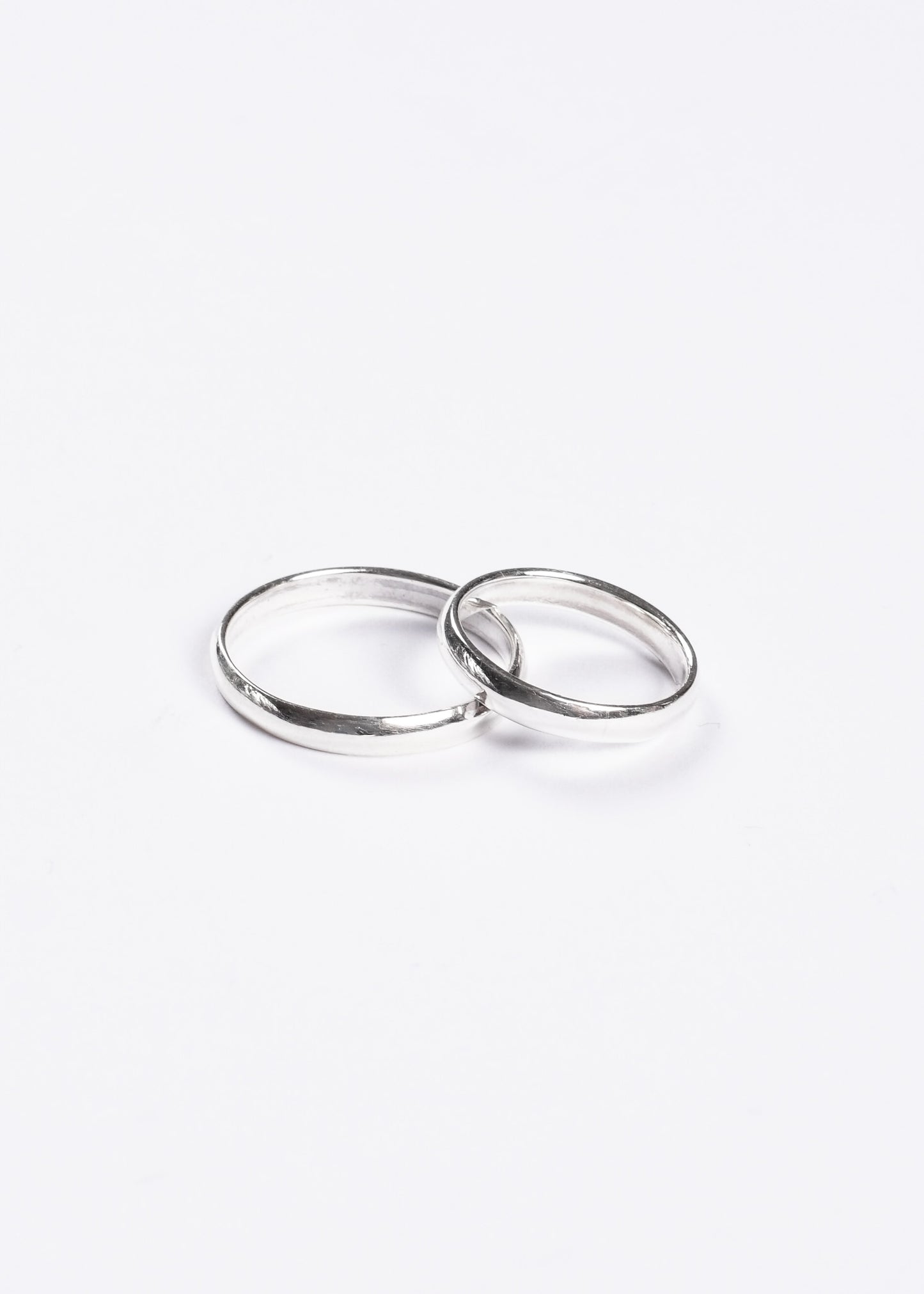 Par de alianzas bombé 3mm plata 925 - Fabricación personalizada