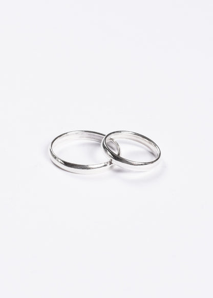 Par de alianzas bombé 3mm plata 925 - Fabricación personalizada