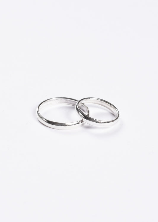Par de alianzas bombé 3mm plata 925 - Fabricación personalizada