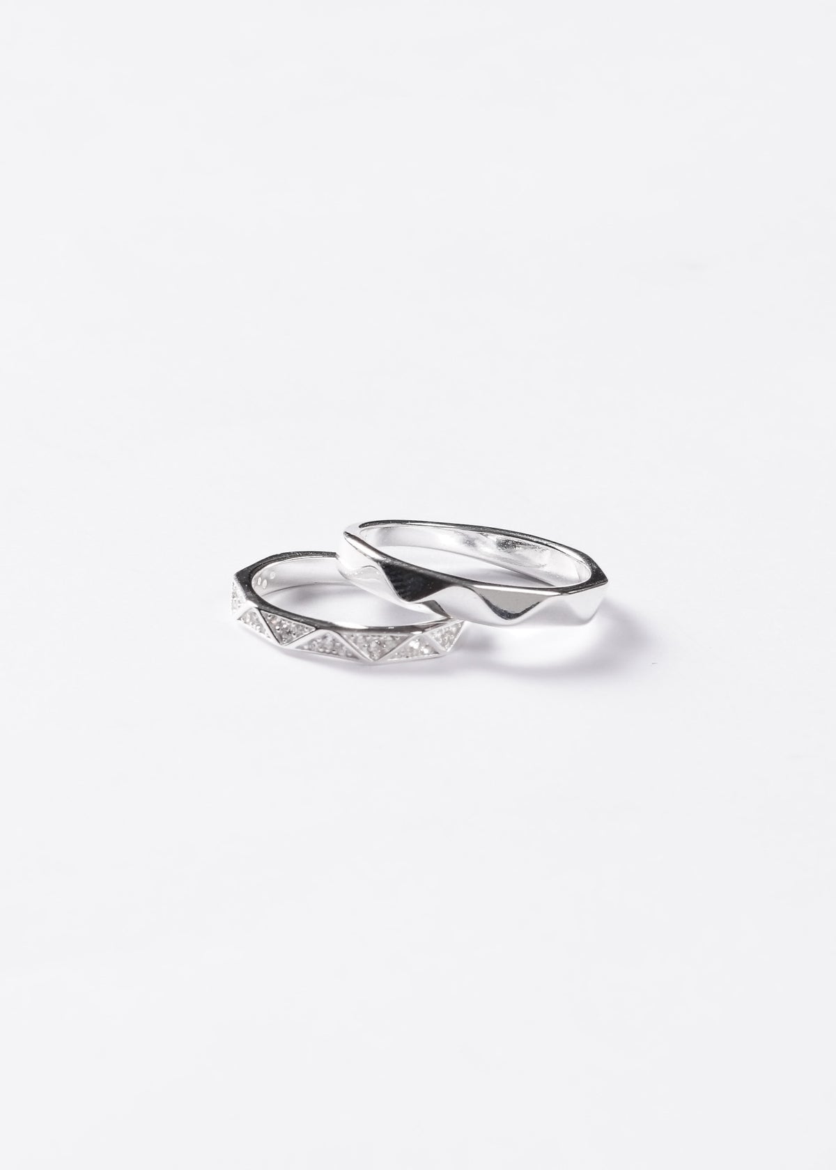 Alianzas facetadas 3mm lisa + brillo Plata 925 & Zirconias