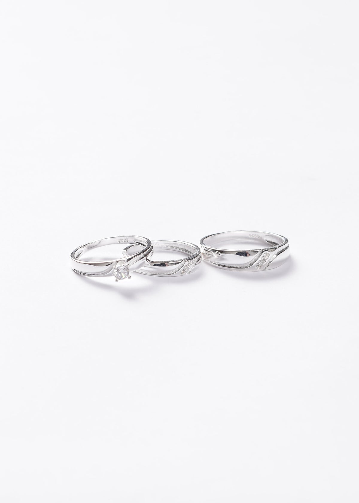 Set juego de alianzas y cintillo New Royalty Plata 925 & Zirconias - Parejas