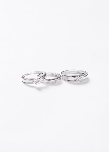 Set juego de alianzas y cintillo New Royalty Plata 925 & Zirconias - Parejas