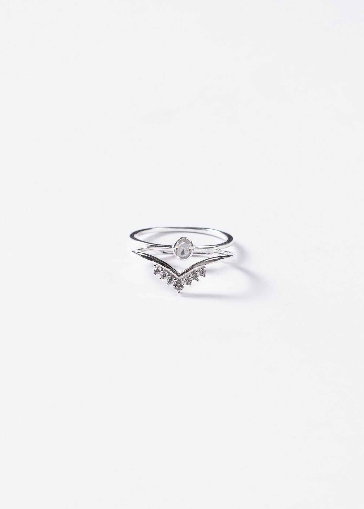 Set novia dos piezas Valentino + Punto luz Oval Plata 925 & Zirconias
