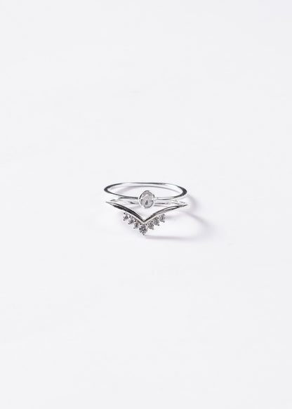 Set novia dos piezas Valentino + Punto luz Oval Plata 925 & Zirconias