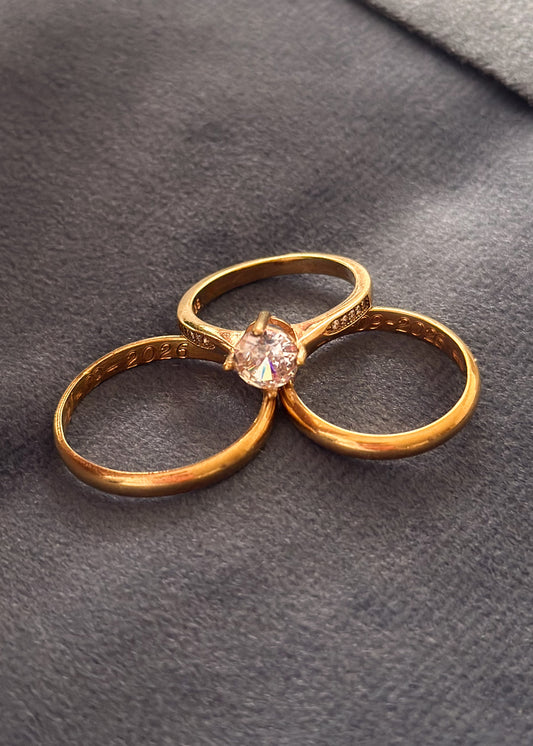 Alianzas set Realeza Plata 925 & Baño en oro 18k