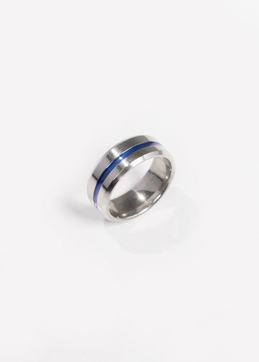 Anillo línea azul acero quirúrgico