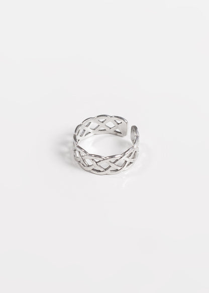 Anillo ajustable entrelazado acero quirúrgico