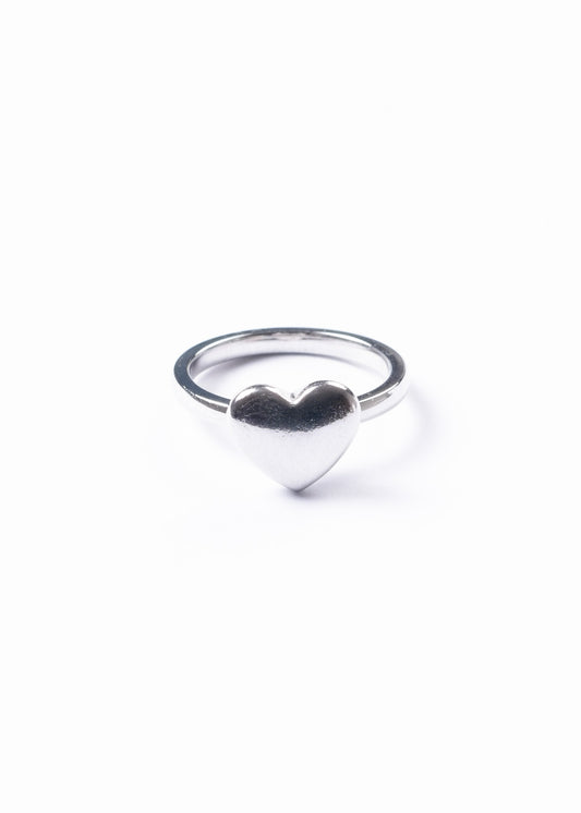 Anillo corazón acero quirúrgico