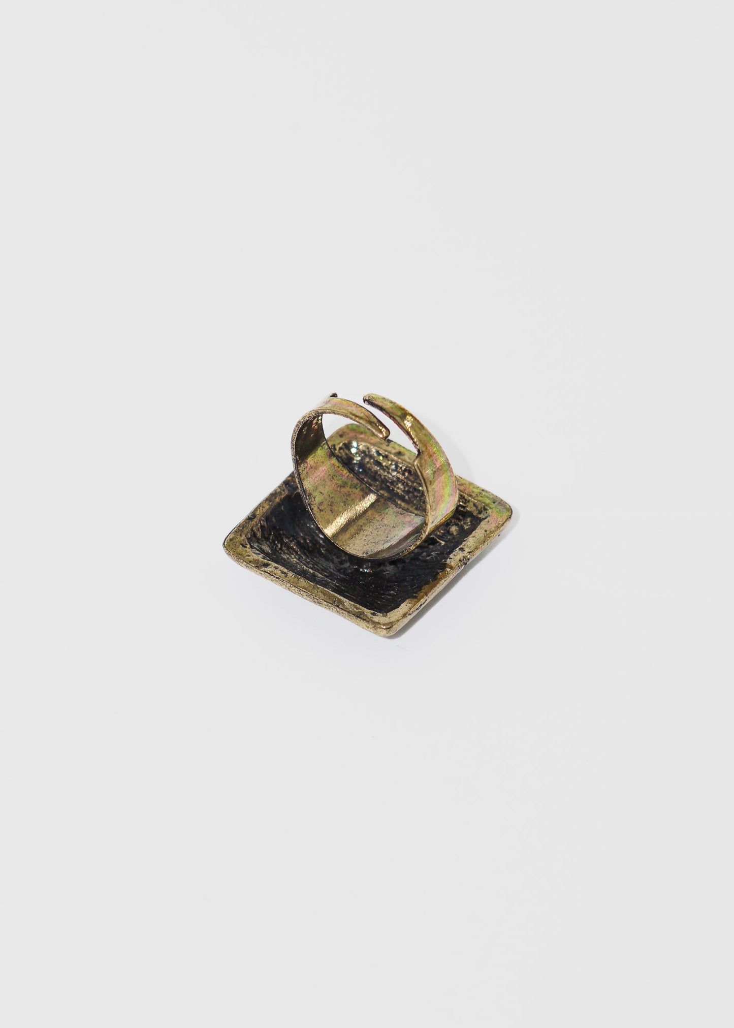 Anillo cuadrado country vintage ajustable