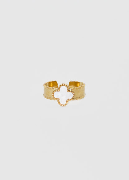 Anillo ajustable trébol fino acero quirúrgico