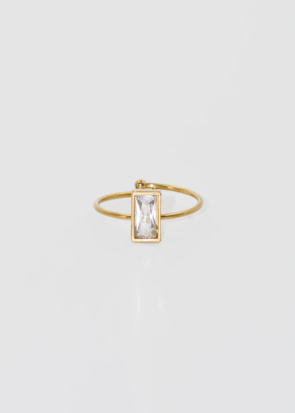 Anillo ajustable con brillo cuadrado acero quirúrgico