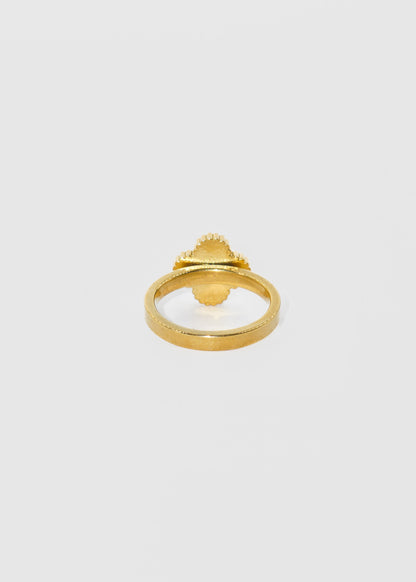 Anillo trébol labrado acero quirúrgico