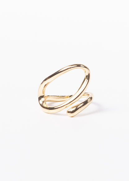Set x2 anillo entrelazado + anillo calado oval - Ajustables