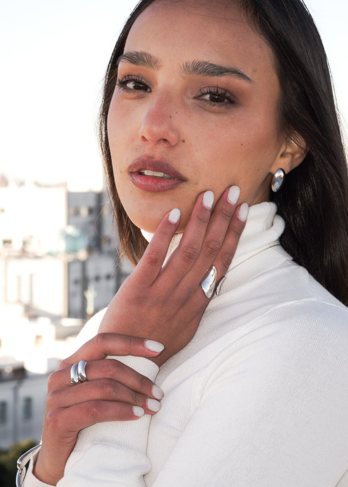 Anillo elegante liso acero quirúrgico - ajustable