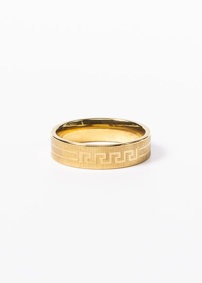 Anillo Imperium guarda griega acero quirúrgico dorado