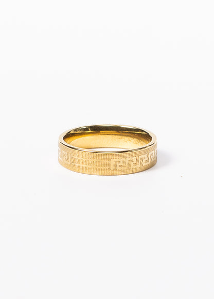 Anillo Imperium guarda griega acero quirúrgico dorado