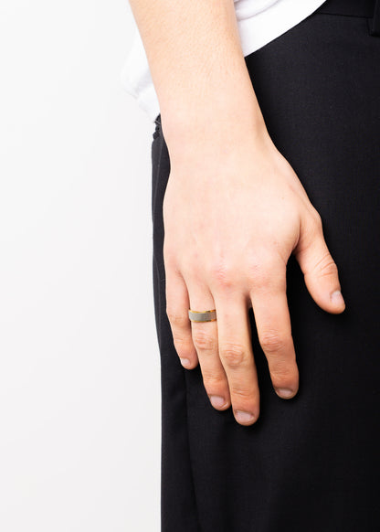 Anillo alianza satinada acero quirúrgico dorado - Unisex