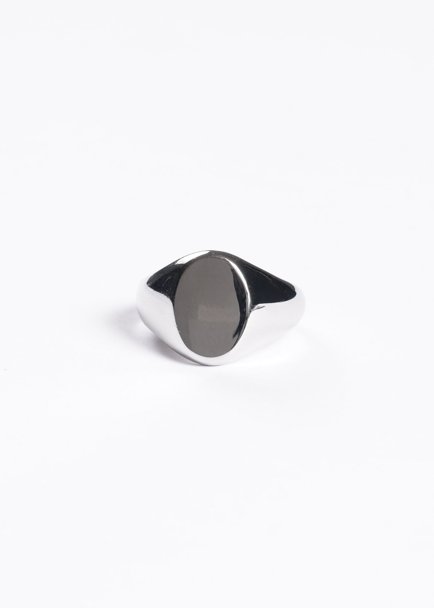 Anillo de mesa oval liso acero quirúrgico - Plateado