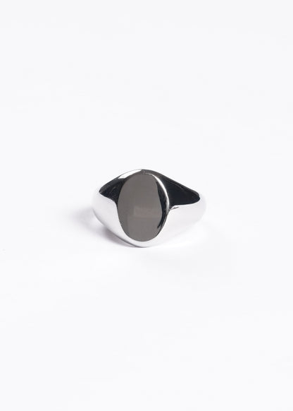 Anillo de mesa oval liso acero quirúrgico - Plateado