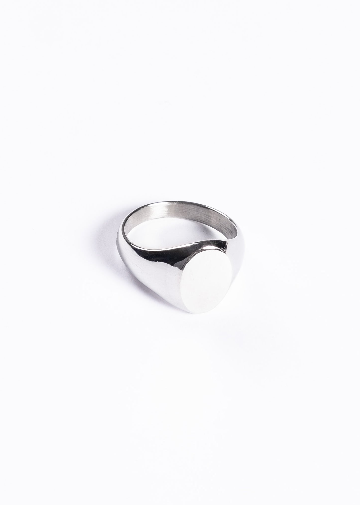 Anillo de mesa oval liso acero quirúrgico - Plateado